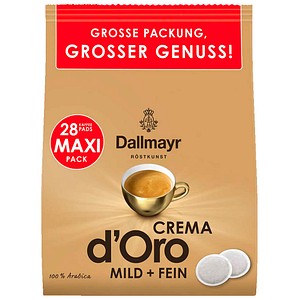 Dallmayr Crema d'Oro Kaffeepads, Arabicabohnen mild, 28 St.