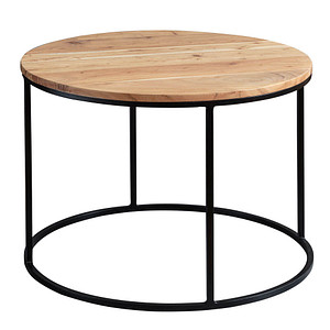 WOHNLING Couchtisch rund Massivholz akazie 60,0 x 60,0 x 43,0 cm, 1 St.