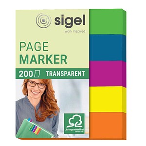 SIGEL Haftmarker transparent Haftmarker farbsortiert 5x 40 Streifen