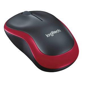 Logitech M185 Maus kabellos schwarz, rot