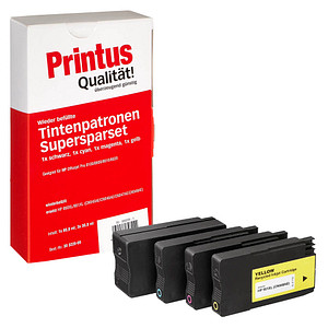 4er-Set cyan, Printus Druckerpatronen Printus zu HP (C2P43AE), 950XL/951XL kompatibel | magenta, schwarz, gelb
