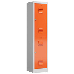 ClassiX Spind feuerrot, lichtgrau X-523214, 2 Schließfächer 41,5 x 50,0 x 180,0 cm