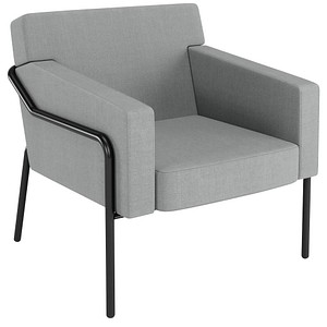 medso powered by PAPERFLOW Sessel MEDSO L grau schwarz Stoff 75,0 x 74,3 x 73,6 cm, 1 St.