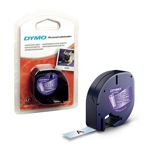 DYMO Schriftband LetraTag 16951 S0721530, 12 mm, schwarz auf transparent, 1 St.