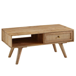 WOHNLING Couchtisch rechteckig Massivholz mango 90,0 x 45,0 x 40,0 cm, 1 St.