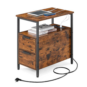 VASAGLE Beistelltisch rechteckig Spanplatte braun 35,0 x 60,0 x 61,0 cm, 1 St.