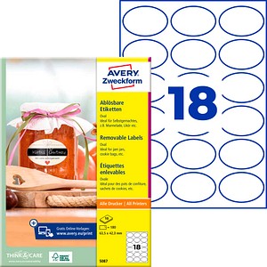 AVERY Zweckform Etiketten 5087 weiß 63,5 x 42,3 mm, 10 Blatt