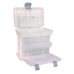 Rayher Tragebox Aufbewahrungsbox transparent/weiß 26,0 x 17,5 x 27,5 cm, 1 Pack
