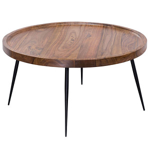 WOHNLING Couchtisch rund Massivholz sheesham 75,0 x 75,0 x 39,0 cm, 1 St.