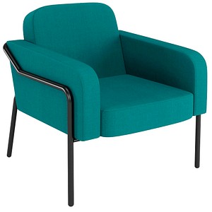 medso powered by PAPERFLOW Sessel MEDSO L Rund blau schwarz Stoff 75,0 x 74,3 x 73,6 cm, 1 St.