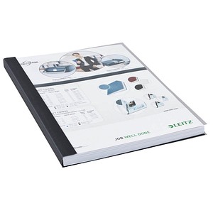 LEITZ Buchbindemappen schwarz Softcover für 106 - 140 Blatt DIN A4, 10 St.