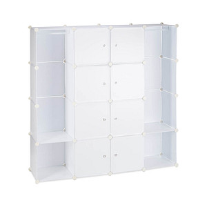 relaxdays Kleiderschrank, 10021969_49 weiß, transparent 145,5 x 36,5 x 145,5 cm, 1 St.