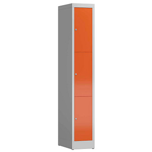 ClassiX Schließfachschrank feuerrot, lichtgrau X-520314, 3 Schließfächer 31,0 x 50,0 x 180,0 cm