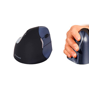BAKKER ELKHUIZEN Evoluent 4 Wireless Maus ergonomisch kabellos blau, schwarz