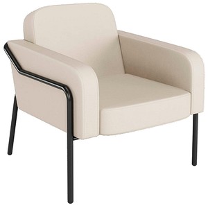 medso powered by PAPERFLOW Sessel MEDSO L Rund creme schwarz Kunstleder 75,0 x 74,3 x 73,6 cm, 1 St.
