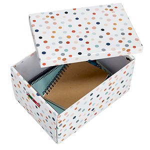 Zeller Dots Aufbewahrungsbox weiß, mit Punkten 25,0 x 35,0 x 20,0 cm, 1 St.