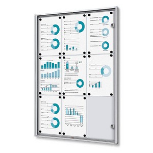 Showdown® Displays Schaukasten Economy XS B1 silber 9x DIN A4 71,1 x 2,6 x 96,3 cm, 1 St.