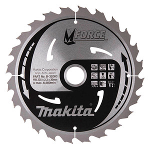makita B-32063 M-FORCE Kreissägeblatt 235,0 mm, 24 Zähne, 1 St.