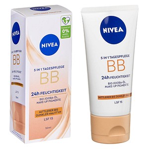 NIVEA BB MITTEL BIS DUNKEL 5IN1 24h FEUCHTIGKEIT LSF 15 Gesichtscreme 50,0 ml