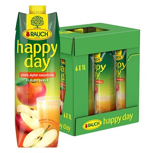 happy day Apfelsaft naturtrüb Fruchtsaftkonzentrat 6x 1,0 l