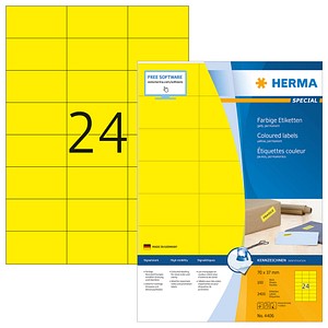 2.400 HERMA Etiketten 4406 gelb 70,0 x 37,0 mm