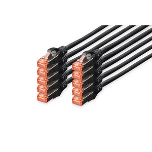 DIGITUS RJ45-Stecker/RJ-45 Stecker Netzwerkkabel DK-1644-010-BL-10 1,0 m schwarz, 10 St.
