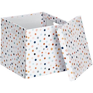Zeller Dots Aufbewahrungsbox weiß, mit Punkten 33,5 x 33,0 x 32,0 cm, 1 St.