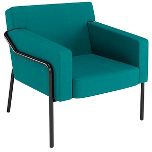 medso powered by PAPERFLOW Sessel MEDSO L blau schwarz Stoff 75,0 x 74,3 x 73,6 cm, 1 St.