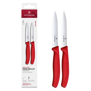 VICTORINOX Küchenmesser  Swiss Classic silber, rot, Klinge: 10,0 cm, 2 St.