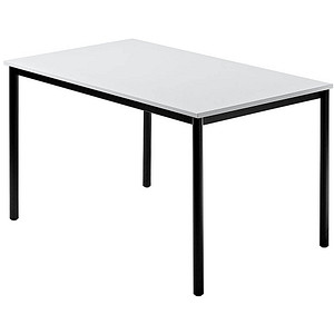 HAMMERBACHER Konferenztisch VDR12 lichtgrau rechteckig, Rundrohr schwarz, 120,0 x 80,0 x 72,0 cm