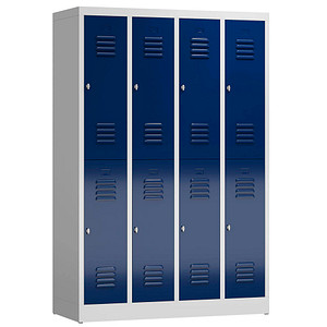 ClassiX Spind enzianblau, lichtgrau X-520241, 8 Schließfächer 118,5 x 50,0 x 180,0 cm
