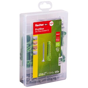AKTION: fischer ProfiBox - SX Plus Green S 567898 Dübel- und Schrauben-Sortiment, 120-teilig mit Prämie nach Registrierung