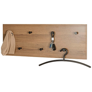 HAKU Möbel Wandgarderobe 37142 eiche Holz 7 Haken 80,0 x 30,0 cm, 1 St.