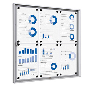 Showdown® Displays Schaukasten Economy XS silber 6x DIN A4 71,1 x 2,6 x 65,5 cm, 1 St.