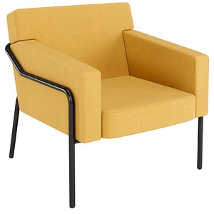 medso powered by PAPERFLOW Sessel MEDSO L gelb schwarz Stoff 75,0 x 74,3 x 73,6 cm, 1 St.