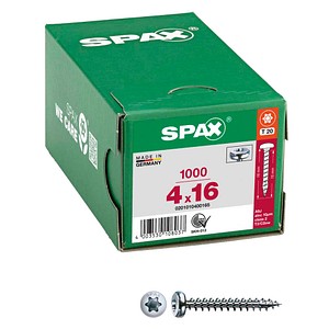 SPAX® Universalschrauben T20 Halbrundkopf WIROX 0201010400165 4 mm x 16 mm, 1.000 St.