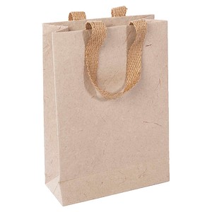 SIGEL Geschenktüte Natural Red Coco beige/rot 19,0 x 28,0 cm, 5 St.
