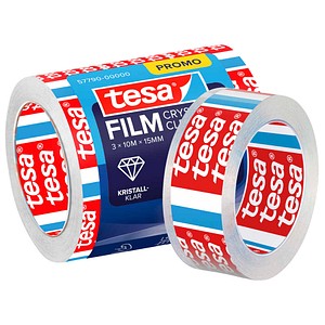 tesa KRISTALL-KLAR Klebefilm transparent 15,0 mm x 10,0 m 3 Rollen