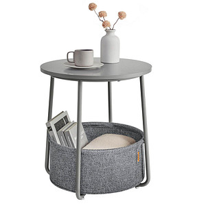VASAGLE Beistelltisch rund Spanplatte dunkelgrau 45,0 x 45,0 x 50,0 cm, 1 St.