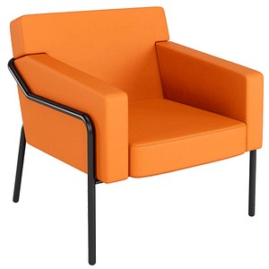 medso powered by PAPERFLOW Sessel MEDSO L orange schwarz Kunstleder 75,0 x 74,3 x 73,6 cm, 1 St.