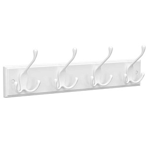 SONGMICS Wandgarderobe LHR30WT weiß Holz 4 Haken 40,0 x 11,0 cm, 1 St.