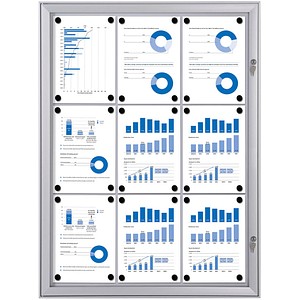 Showdown® Displays Schaukasten S alu 9x DIN A4 74,1 x 2,3 x 100,4 cm, 1 St.