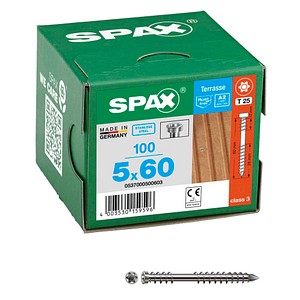 SPAX® Terrassenschrauben T25 Zylinderkopf Edelstahl A2 0537000500603 5 mm x 60 mm, 100 St.