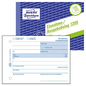 AVERY Zweckform Einnahme-/Ausgabebeleg Formularbuch 1205