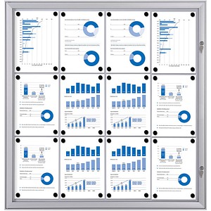 Showdown® Displays Schaukasten S alu 12x DIN A4 96,1 x 2,3 x 100,4 cm, 1 St.