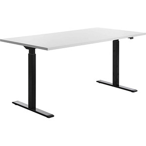 Topstar E-Table elektrisch höhenverstellbarer Schreibtisch weiß rechteckig, T-Fuß-Gestell schwarz 160,0 x 80,0 cm
