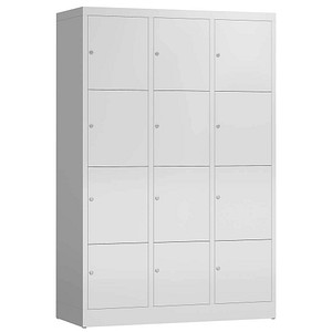 ClassiX Schließfachschrank lichtgrau X-523430, 12 Schließfächer 118,5 x 50,0 x 180,0 cm
