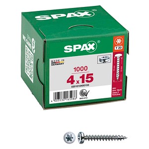 SPAX® Universalschrauben T20 Halbrundkopf WIROX 0201010400155 4 mm x 15 mm, 1.000 St.