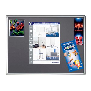 FRANKEN Pinnwand PRO 150,0 x 100,0 cm Textil grau