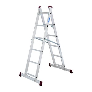 KRAUSE Vielzweckleiter CORDA silber 2x 6 Sprossen, H: 168,0 cm